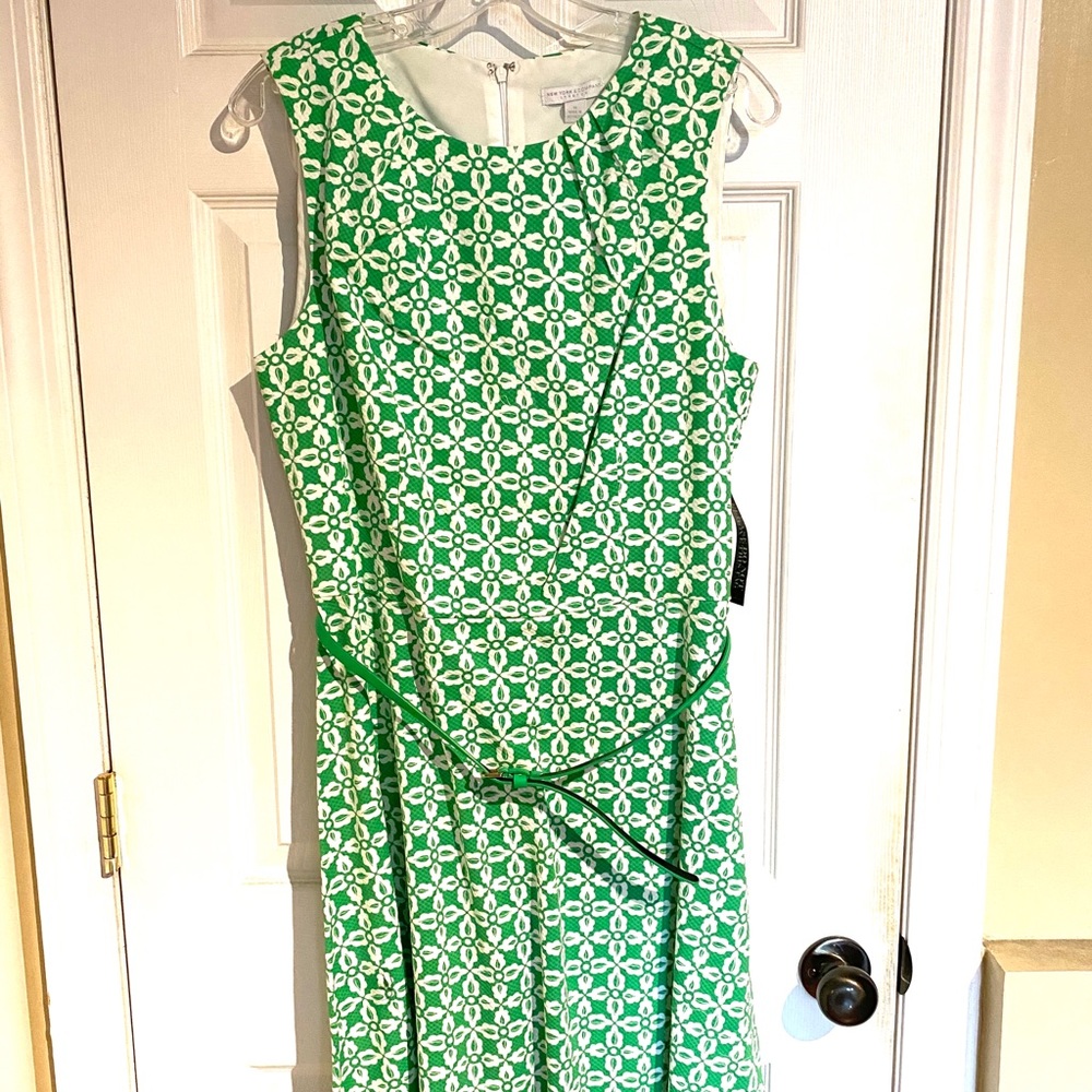 Green & white dress: Never worn